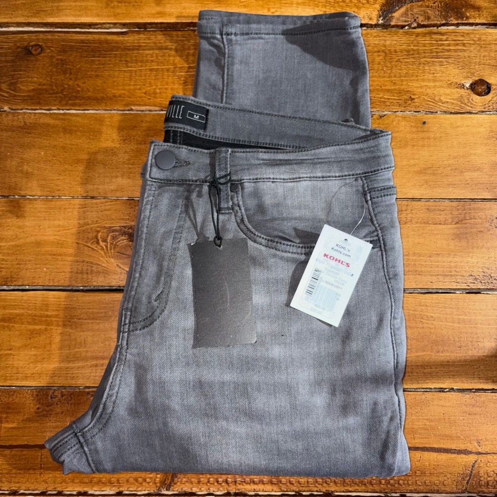 Caliville Slim Fit Pants‎ Mens Medium (33x31) Grey Denim TC6059ST Stretch Jeans